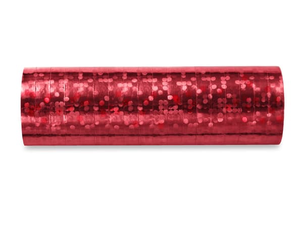 Holografiska serpentiner, röda, 3,8 m (1 förpackning / 18 st.)