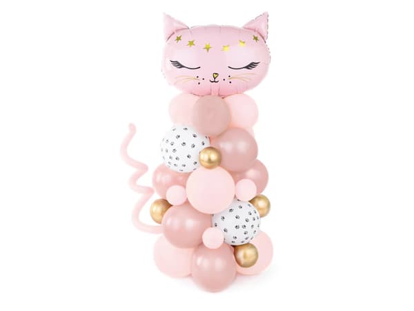 Kattungeballongbukett, rosa, 83x140cm (1 låda / 32 förpackningar)