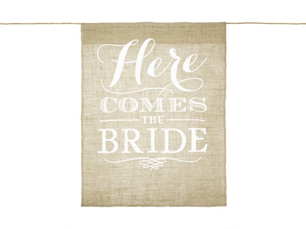 Brudens gangstibanner - Her kommer bruden, 41x51cm (1 karton / 50 stk.)