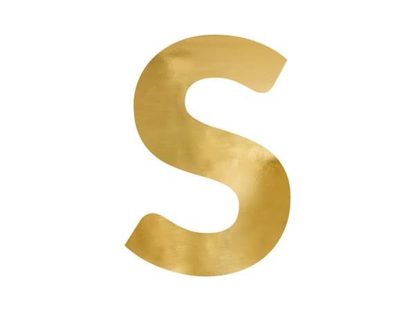 Spegelbokstav ''S'', guld, 42x61 cm