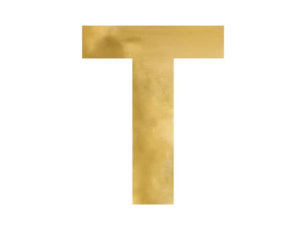 Spegelbokstav ''T'', guld, 48x60 cm