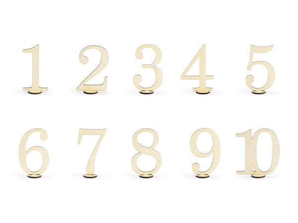 Puiset pöytänumerot, 10,5 cm (1 pakkaus / 18 pakkausta) (1 pakkaus / 10 kpl)