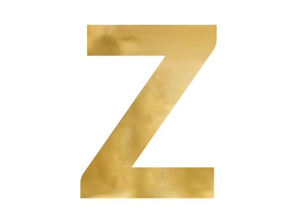Spejlbogstav ''Z'', guld, 47x60 cm
