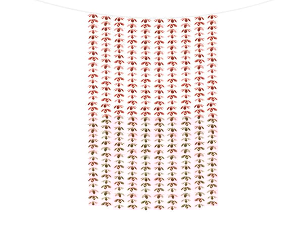 Verho - Kukat, ruusukulta, 100x210cm (1 pkt / 8 kpl)