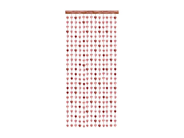 Verho - Sydämet, ruusukulta, 100x245 cm