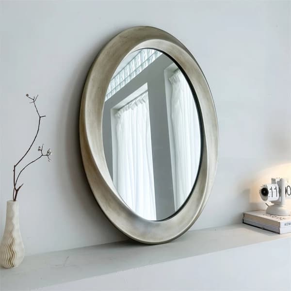 Væg spejl, Antik Barok Design, Ovalt Facetteret Ramme, Guld, 60x80cm(24x32tommer)
