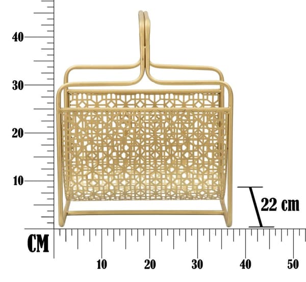 FURNLUX TIDSKRIFTSHÅLLARE GLAMORÖS GULD 37CM