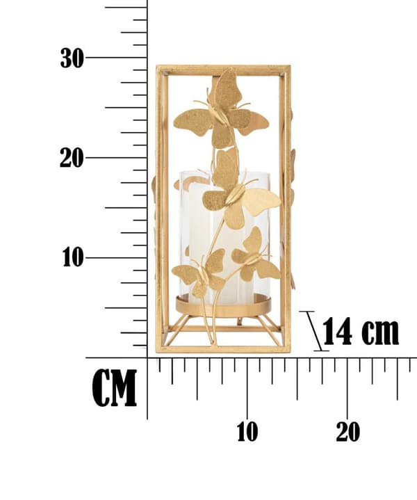 FURNLUX LJUSSTAKE FJÄRIL GULD 14CM