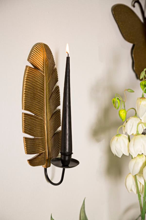 FURNLUX LJUSSTAKE BLAD GULD 13CM