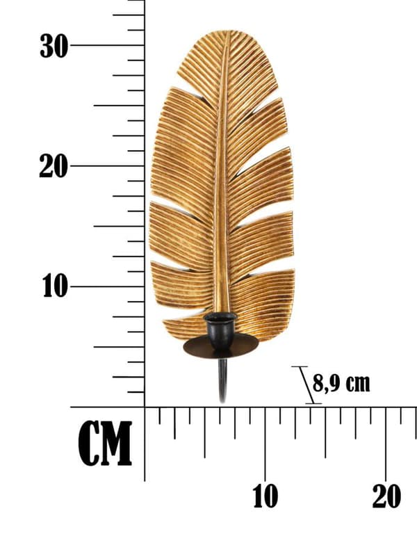 FURNLUX LJUSSTAKE BLAD GULD 13CM
