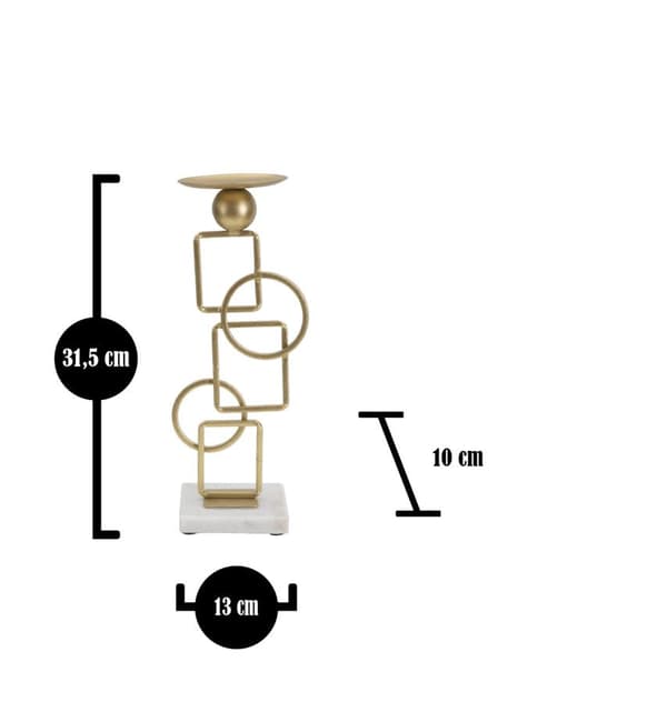 FURNLUX LJUSSTAKE MARIE GULD 13CM