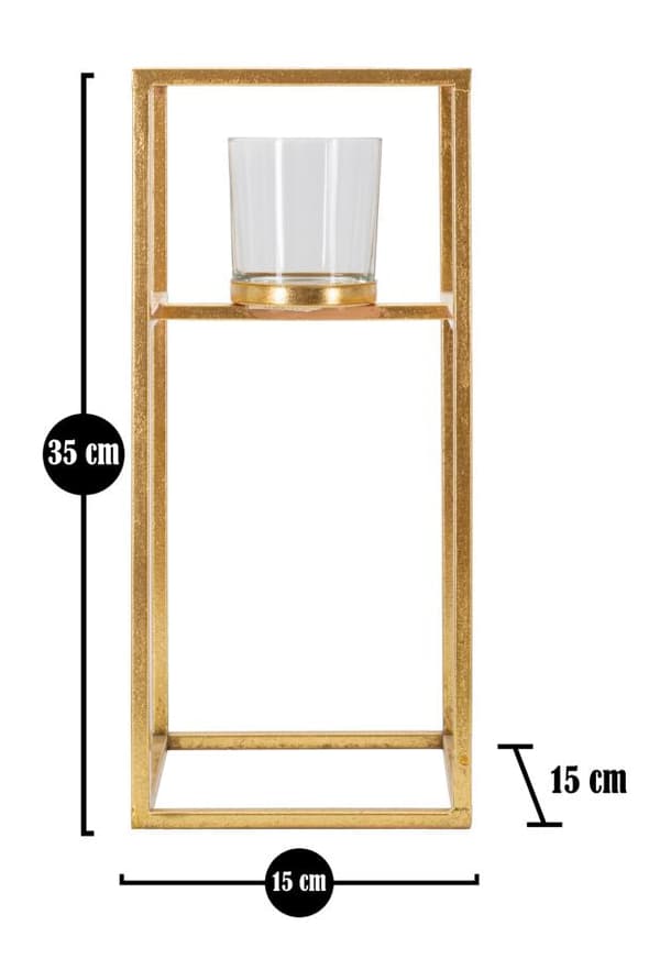 FURNLUX LJUSSTAKE ELEGANT GULD 15CM