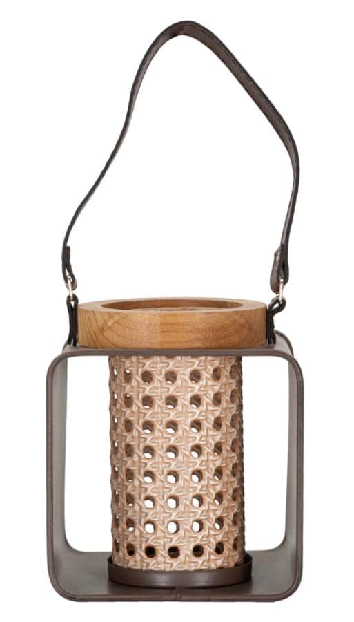 FURNLUX LJUSHÅLLARE LYKTA BEIGE 16CM
