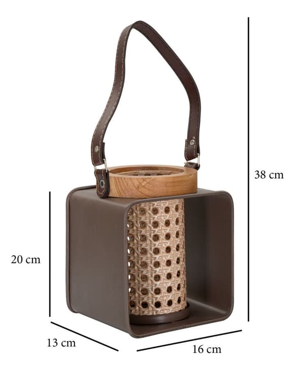 FURNLUX LJUSHÅLLARE LYKTA BEIGE 16CM