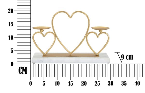 FURNLUX LJUSSTAKE HJÄRTA GULD 30CM