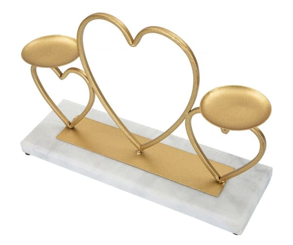 FURNLUX LJUSSTAKE HJÄRTA GULD 30CM