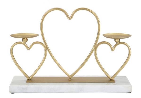 FURNLUX LJUSSTAKE HJÄRTA GULD 30CM