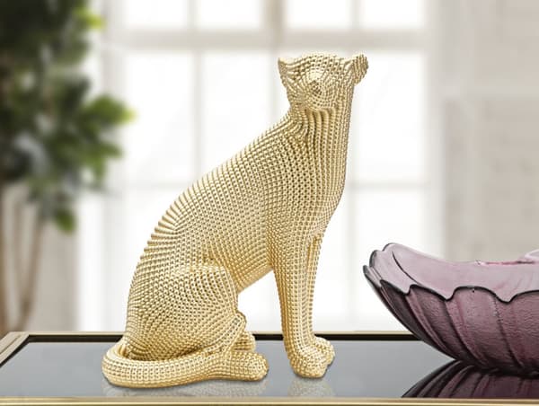 FURNLUX DEKORATION LEOPARD GULD 23CM