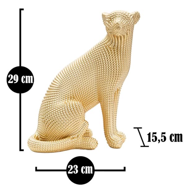 FURNLUX DEKORATION LEOPARD GULD 23CM