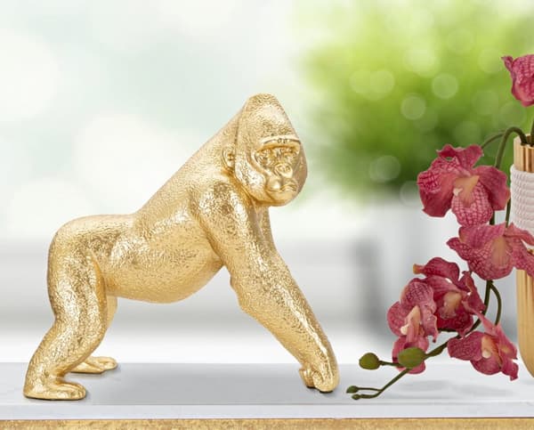 FURNLUX DEKORATION GORILLA GULD 25CM