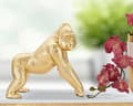 Miniatyrbild 5 av 6: FURNLUX DEKORATION GORILLA GULD 25CM
