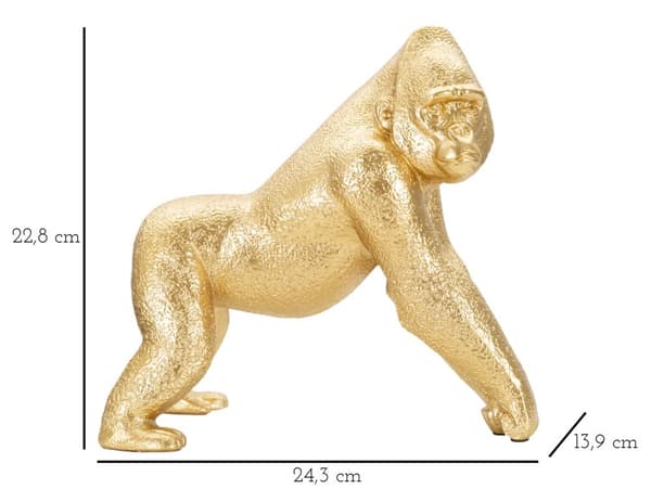 FURNLUX DEKORATION GORILLA GULD 25CM