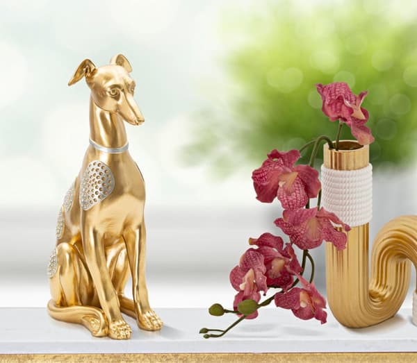 FURNLUX DEKORATION HUND GULD 20CM