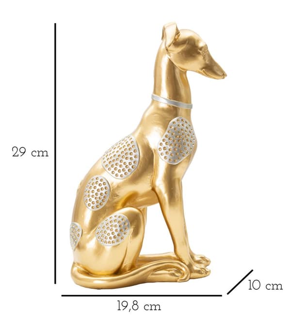 FURNLUX DEKORATION HUND GULD 20CM