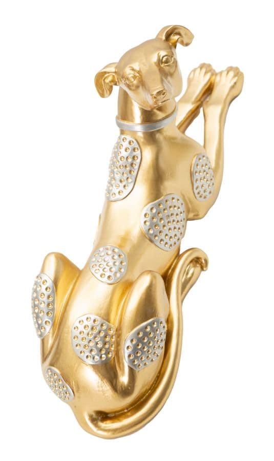 FURNLUX DEKORATION HUND GULD 33CM