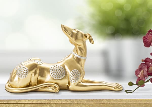 FURNLUX DEKORATION HUND GULD 33CM