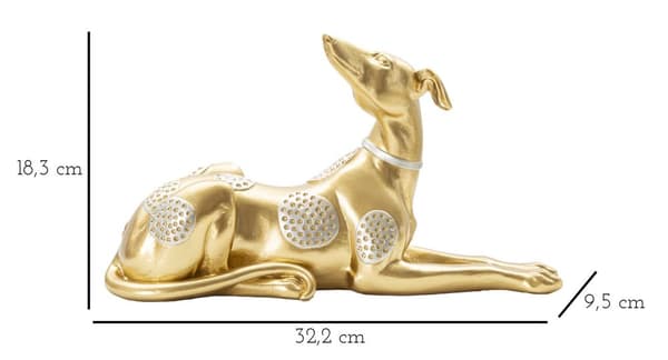 FURNLUX DEKORATION HUND GULD 33CM