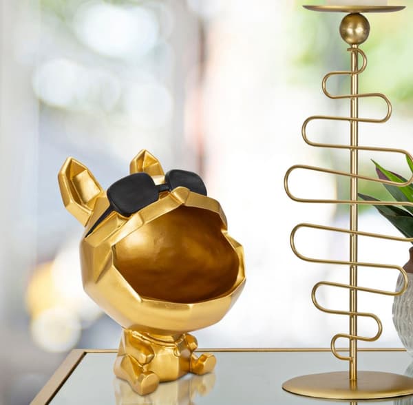 FURNLUX DEKORATION HUND GULD 17CM