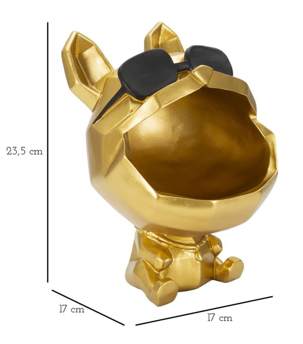 FURNLUX DEKORATION HUND GULD 17CM