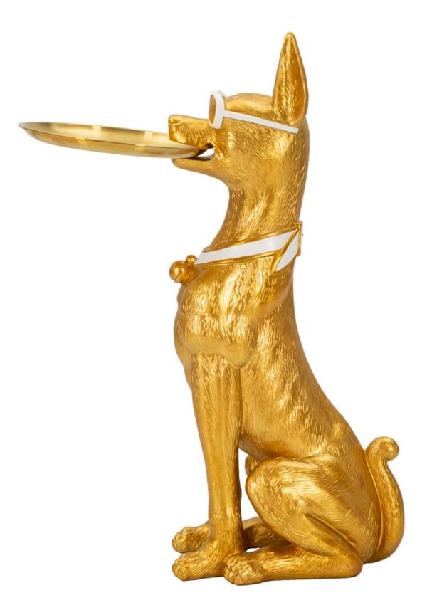 FURNLUX DEKORATION HUND GULD 27CM