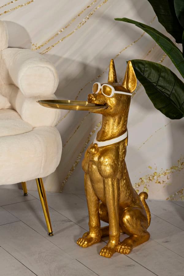 FURNLUX DEKORATION HUND GULD 27CM