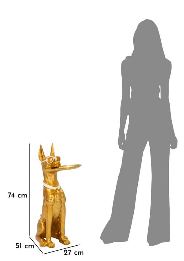 FURNLUX DEKORATION HUND GULD 27CM