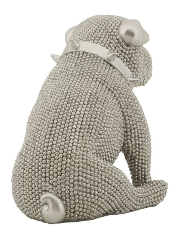 FURNLUX DEKORATION HUND SILVER 17CM