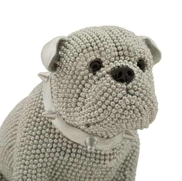 FURNLUX DEKORATION HUND SILVER 17CM