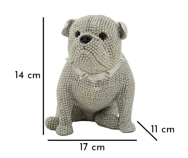 FURNLUX DEKORATION HUND SILVER 17CM