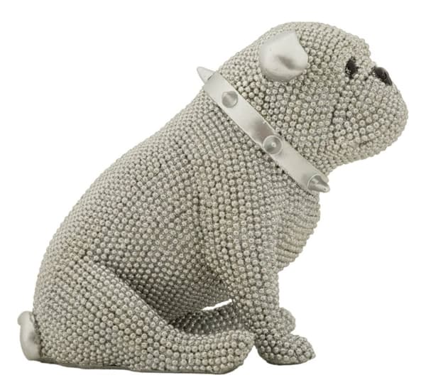 FURNLUX DEKORATION HUND SILVER 17CM