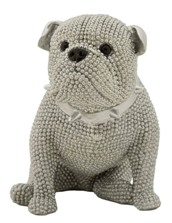 FURNLUX DEKORATION HUND SILVER 17CM