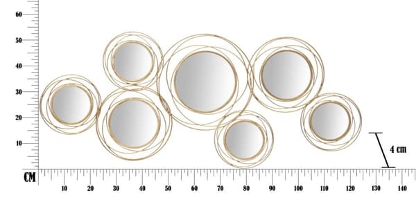 FURNLUX VÄGGKONST SPEGEL GULD 125CM