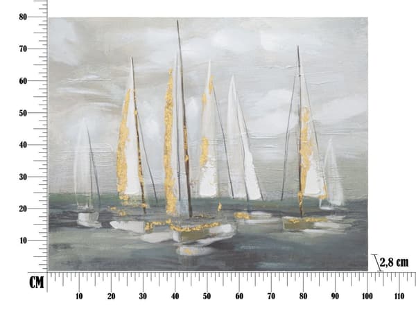 FURNLUX VÄGGKONST BÅT GRÅ 100CM