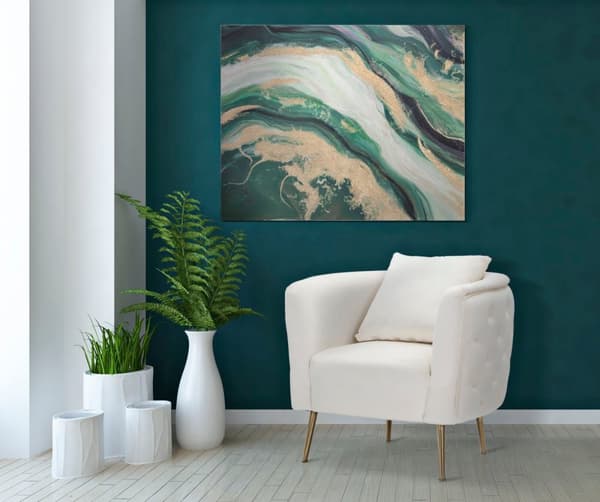 FURNLUX VÄGGKONST GRÖNGRÖN 80CM