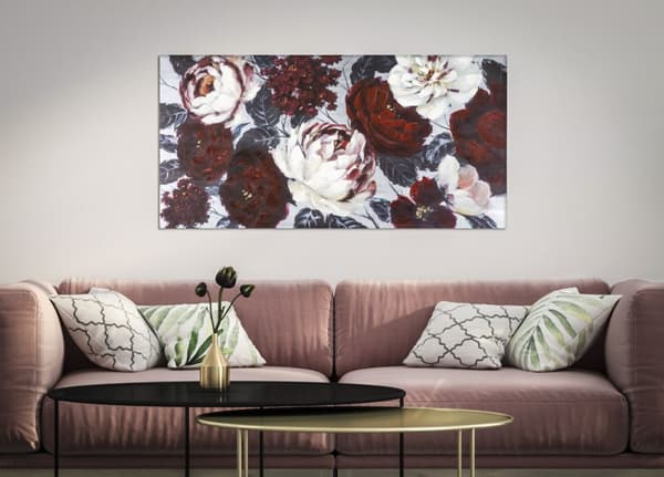 FURNLUX VÄGGKONST BLOMMA RÖD 120CM