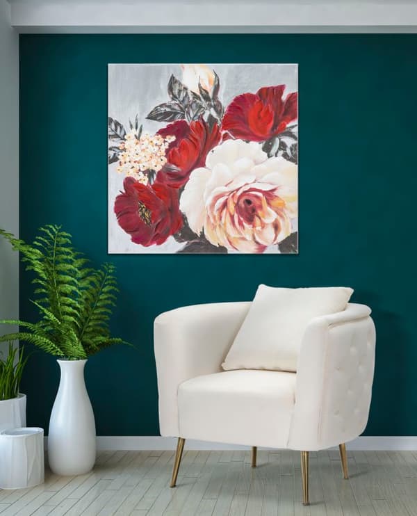 FURNLUX VÄGGKONST BLOMMA RÖD 90CM