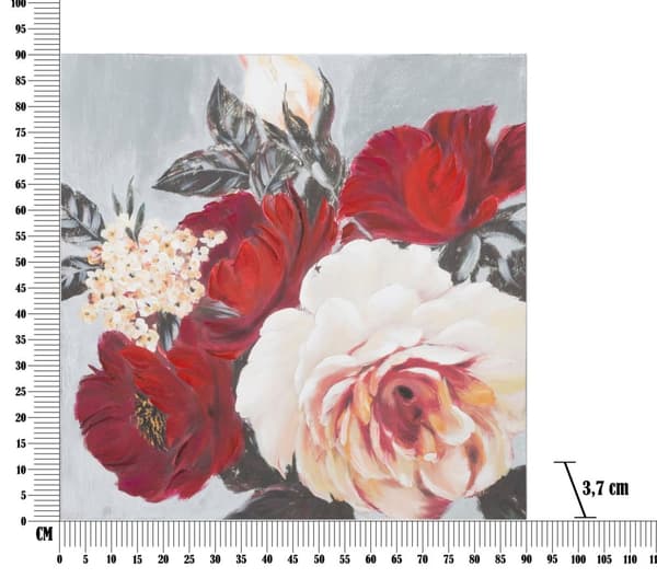 FURNLUX VÄGGKONST BLOMMA RÖD 90CM