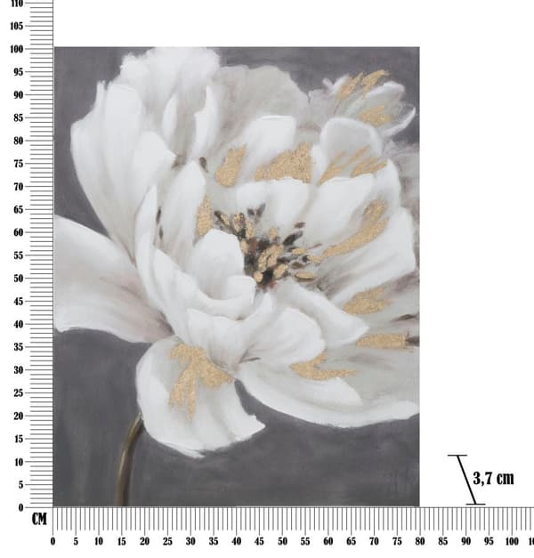 FURNLUX VÄGGKONST BLOMMA VIT 80CM