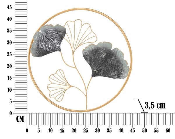 FURNLUX VÄGGKONST BLOMMA GRÅ 46CM