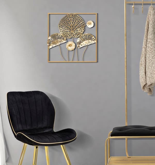 FURNLUX VÄGGKONST BLOMMA GULD 50CM